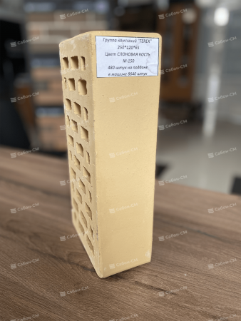 Облицовочный кирпич Tereх одинарный 1 НФ Слоновая кость шале, М175